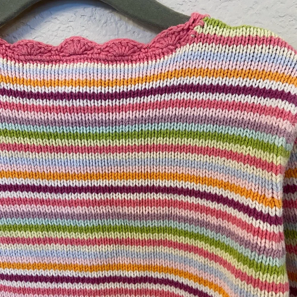 Baby Gap Kids Rainbow Stripe Cardigan Sweater Pink size 5 years - Picture 7 of 7
